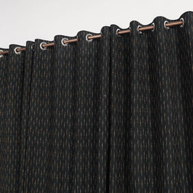 Black - cotton window pochampally ikat curtain (5 x 3 feet)