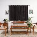 Black - cotton window pochampally ikat curtain (5 x 3 feet)