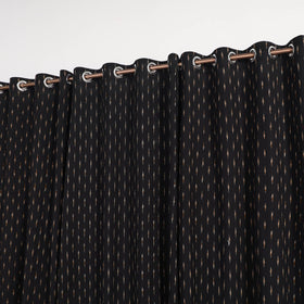 Black - cotton window pochampally ikat curtain (5 x 3 feet)