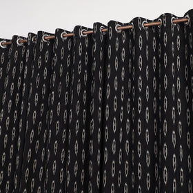 Black - cotton window pochampally ikat curtain (5 x 3 feet)