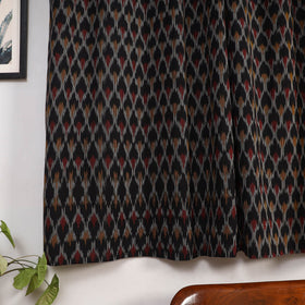 Black - cotton window pochampally ikat curtain (5 x 3 feet)
