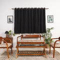 Black - cotton window pochampally ikat curtain (5 x 3 feet)