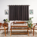 Black - cotton window pochampally ikat curtain (5 x 3 feet)