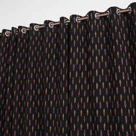 Black - cotton window pochampally ikat curtain (5 x 3 feet)