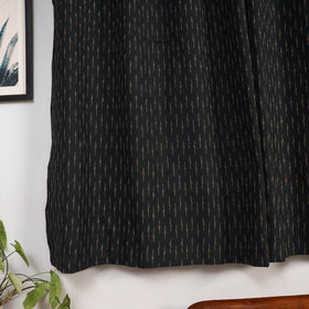Black - cotton window pochampally ikat curtain (5 x 3 feet)
