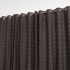 Black - cotton window pochampally ikat curtain (5 x 3 feet)