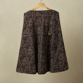 Black - cotton wrap around skirt 32 - handcrafted