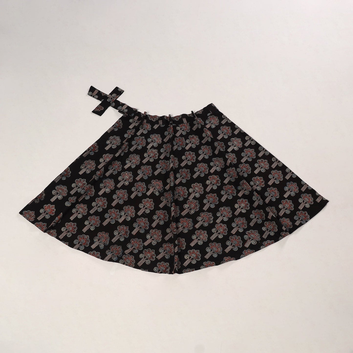 Black - cotton wrap around skirt 38 - handcrafted