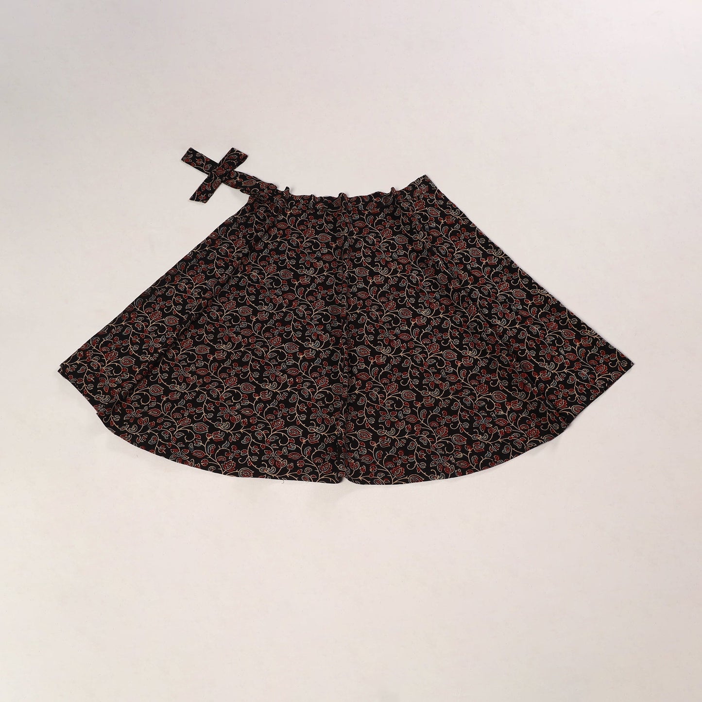 Black - cotton wrap around skirt 40 - handcrafted