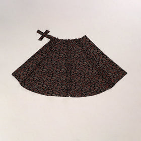 Black - cotton wrap around skirt 40 - handcrafted