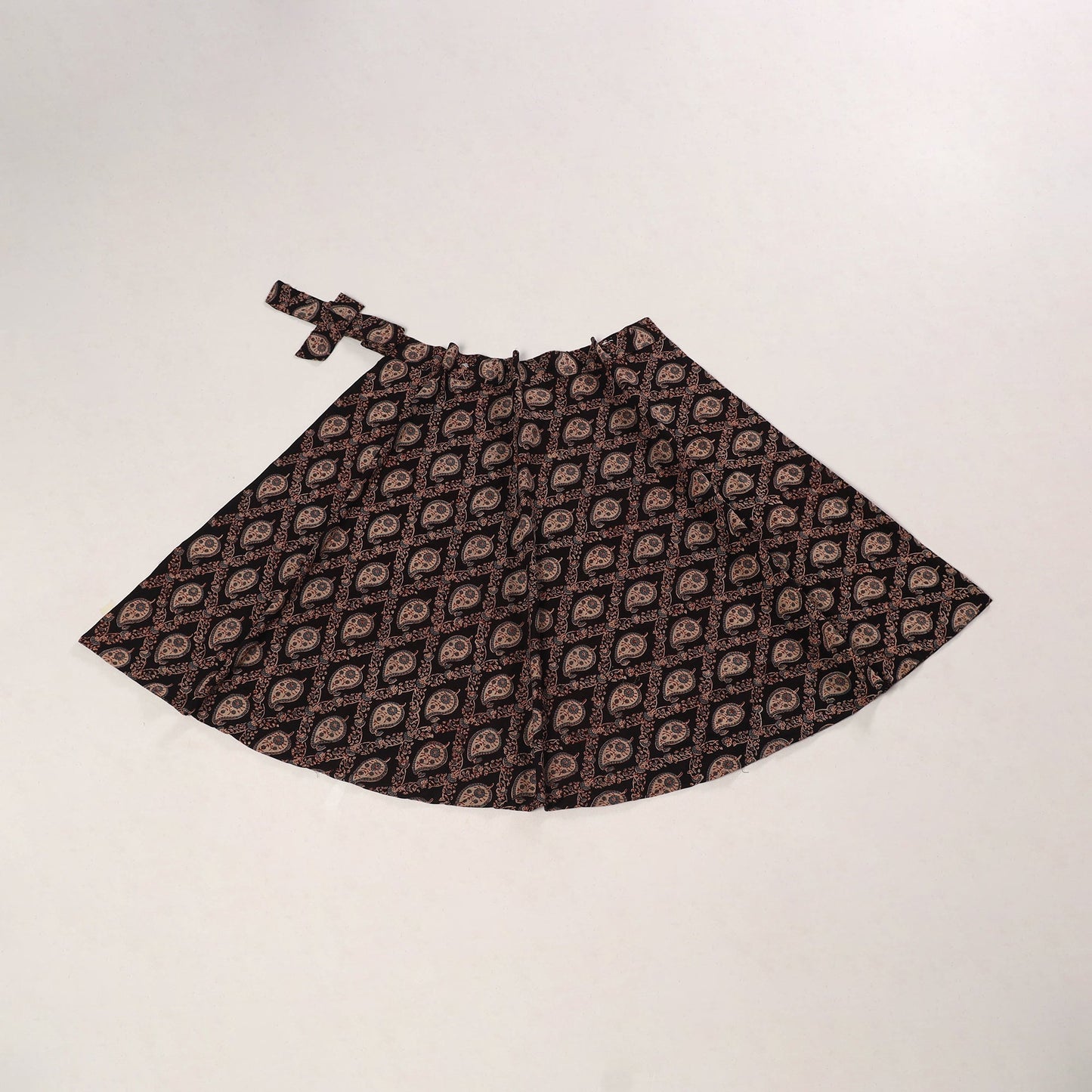 Black - cotton wrap around skirt 45 - handcrafted