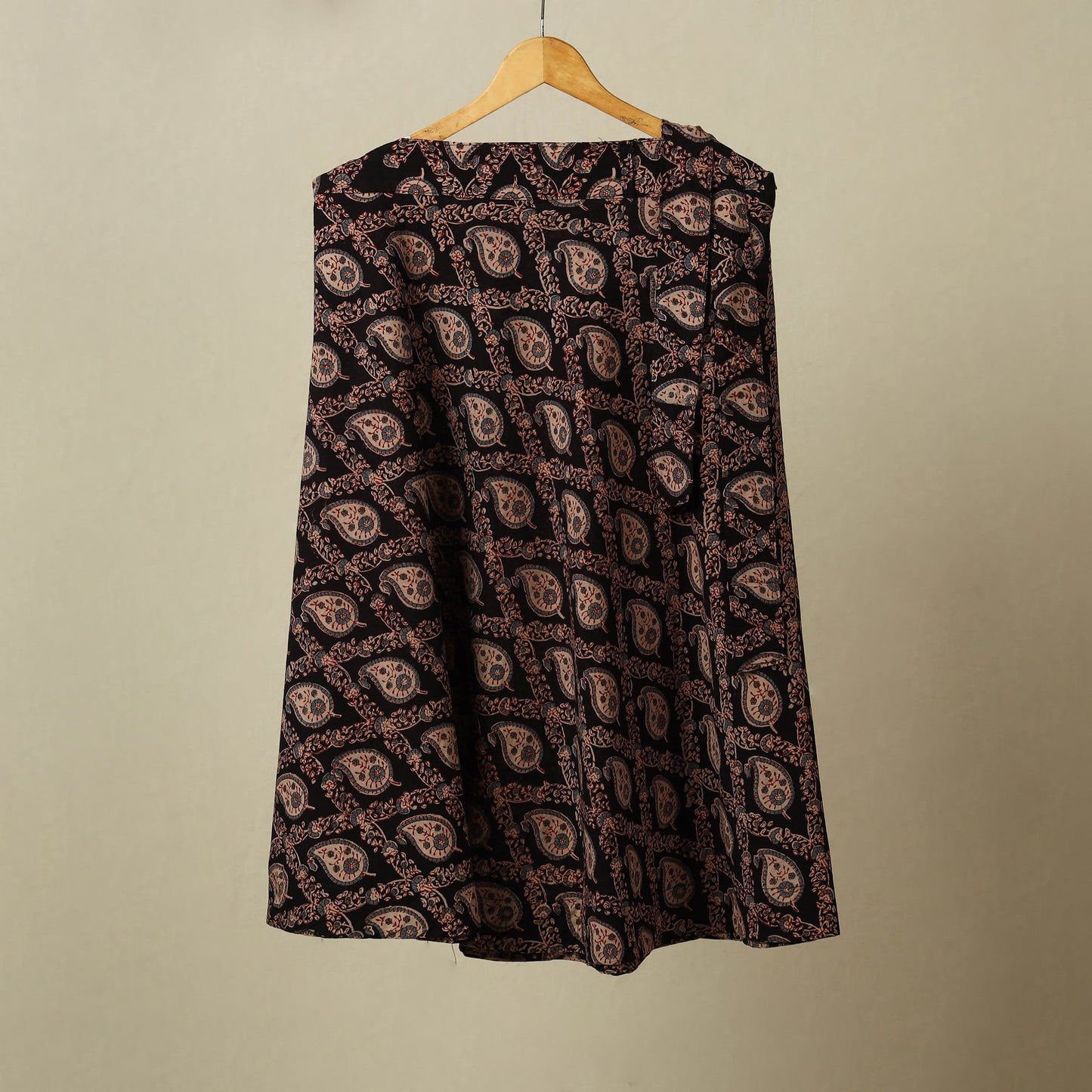 Black - cotton wrap around skirt 45 - handcrafted