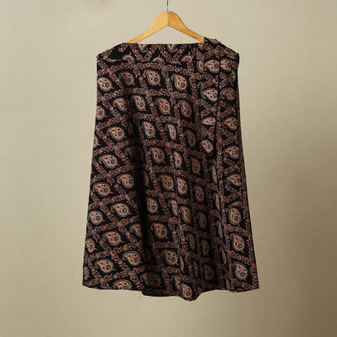 Black - cotton wrap around skirt 45 - handcrafted