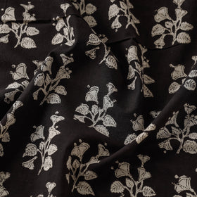 Black Traditional Bagru Print Fabric from Rajasthan