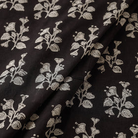 Black Traditional Bagru Print Fabric from Rajasthan