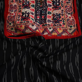 Buy Black Desert Thread Embroidery Ikat Kurta Material