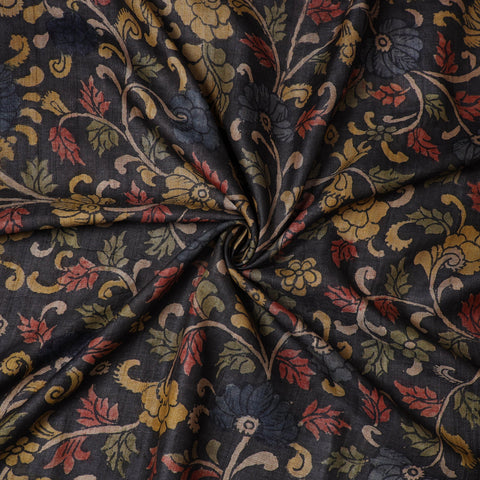 Black - desi tussar silk handpainted srikalahasti pen