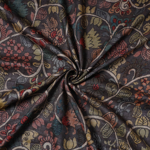 Black - desi tussar silk handpainted srikalahasti pen