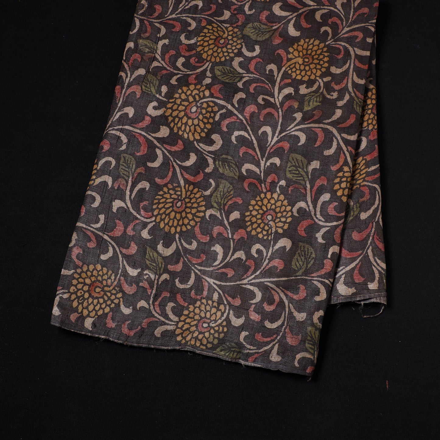 Black - desi tussar silk handpainted srikalahasti pen