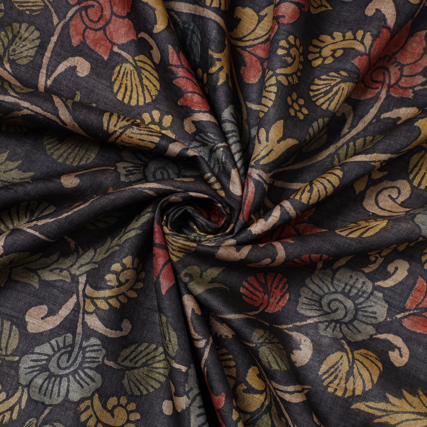 Black - desi tussar silk handpainted srikalahasti pen