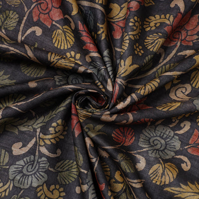 Black - desi tussar silk handpainted srikalahasti pen