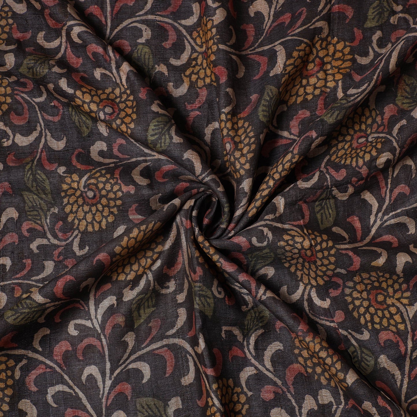 Black - desi tussar silk handpainted srikalahasti pen