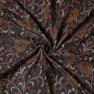 Black - desi tussar silk handpainted srikalahasti pen