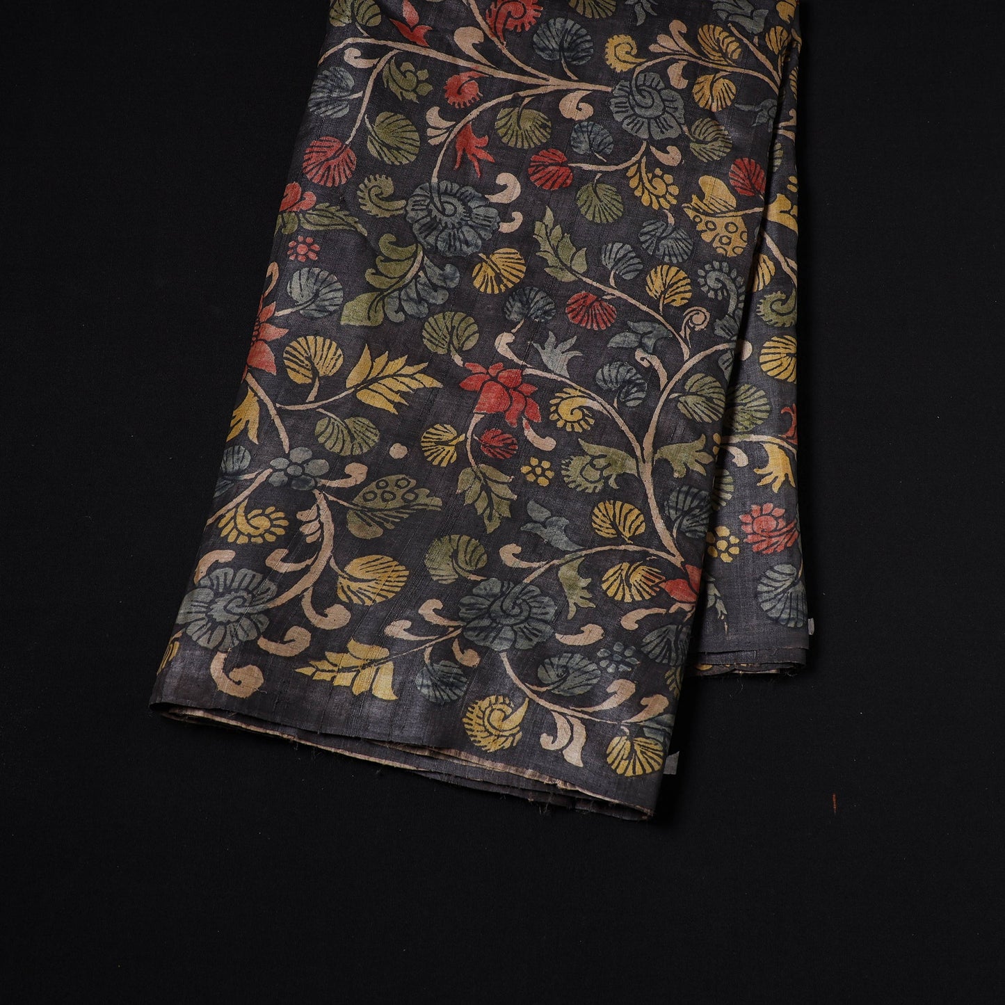 Black - desi tussar silk handpainted srikalahasti pen