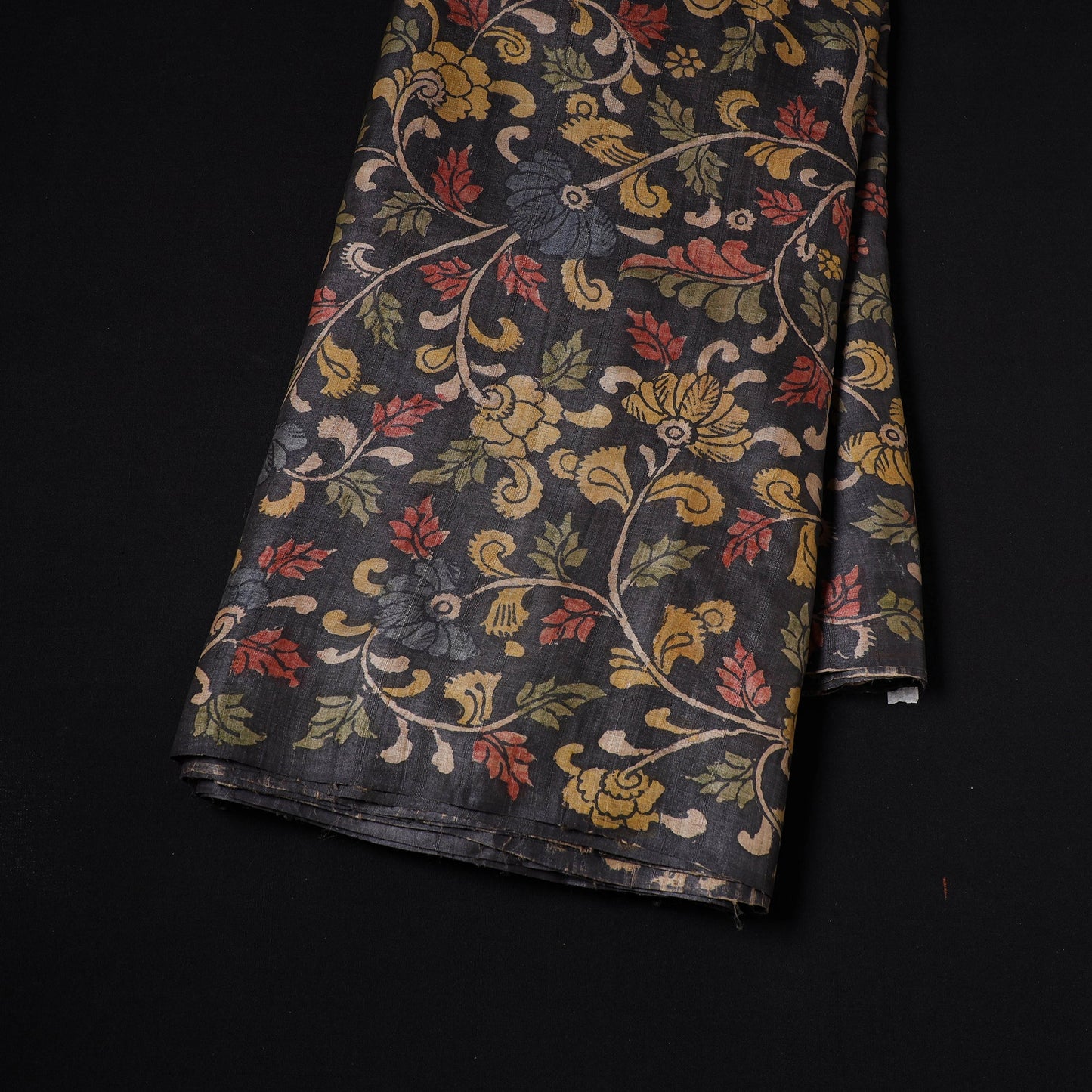 Black - desi tussar silk handpainted srikalahasti pen