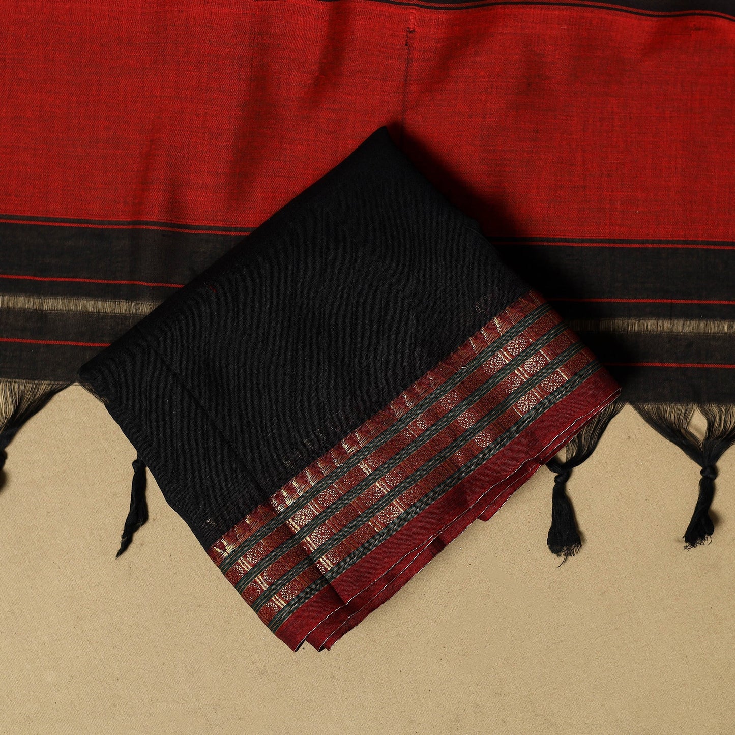 Dharwad cotton 3pc unstitched dress material with border 07