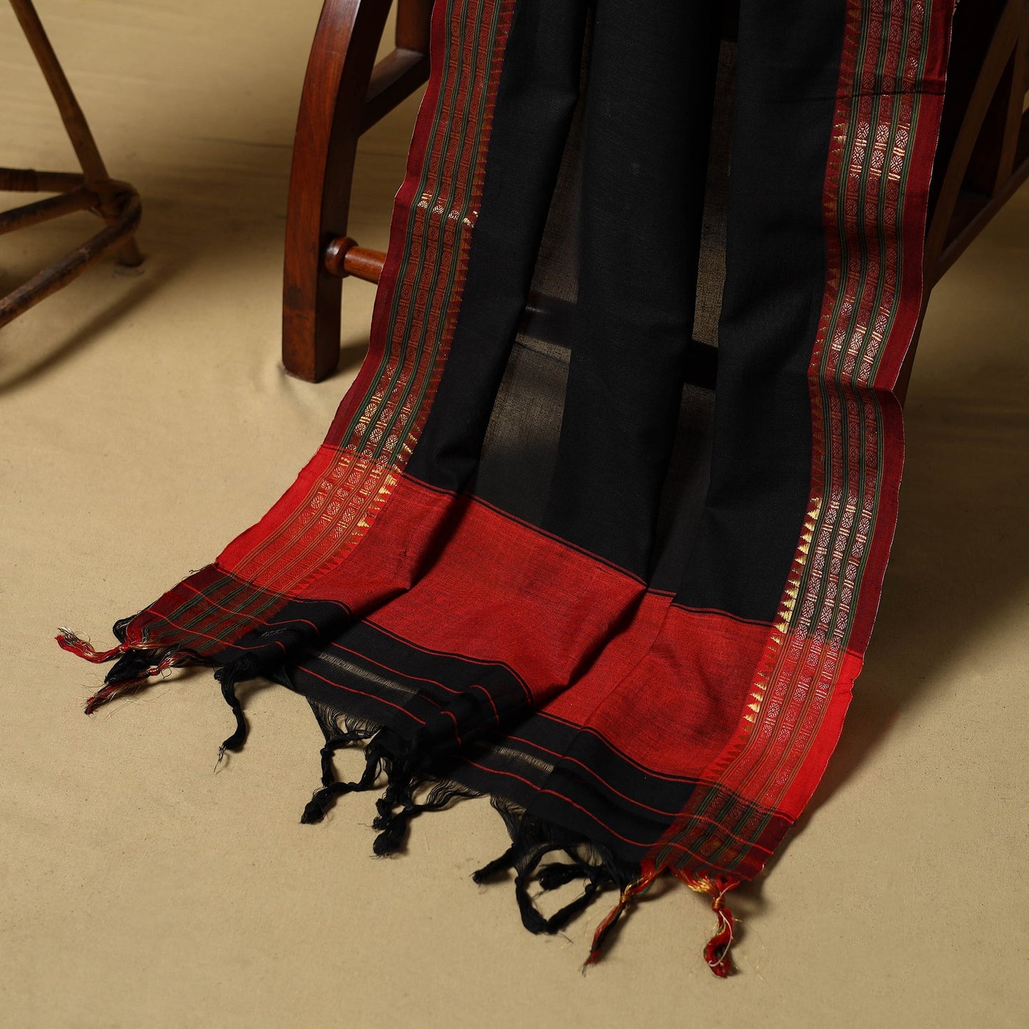 Dharwad cotton 3pc unstitched dress material with border 07