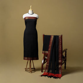 Dharwad cotton 3pc unstitched dress material with border 07