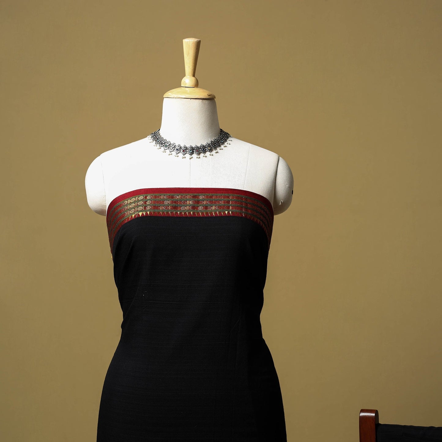 Dharwad cotton 3pc unstitched dress material with border 12