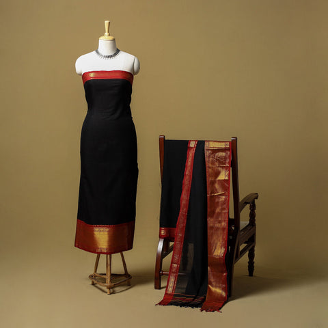 Dharwad cotton 3pc unstitched dress material with border 23