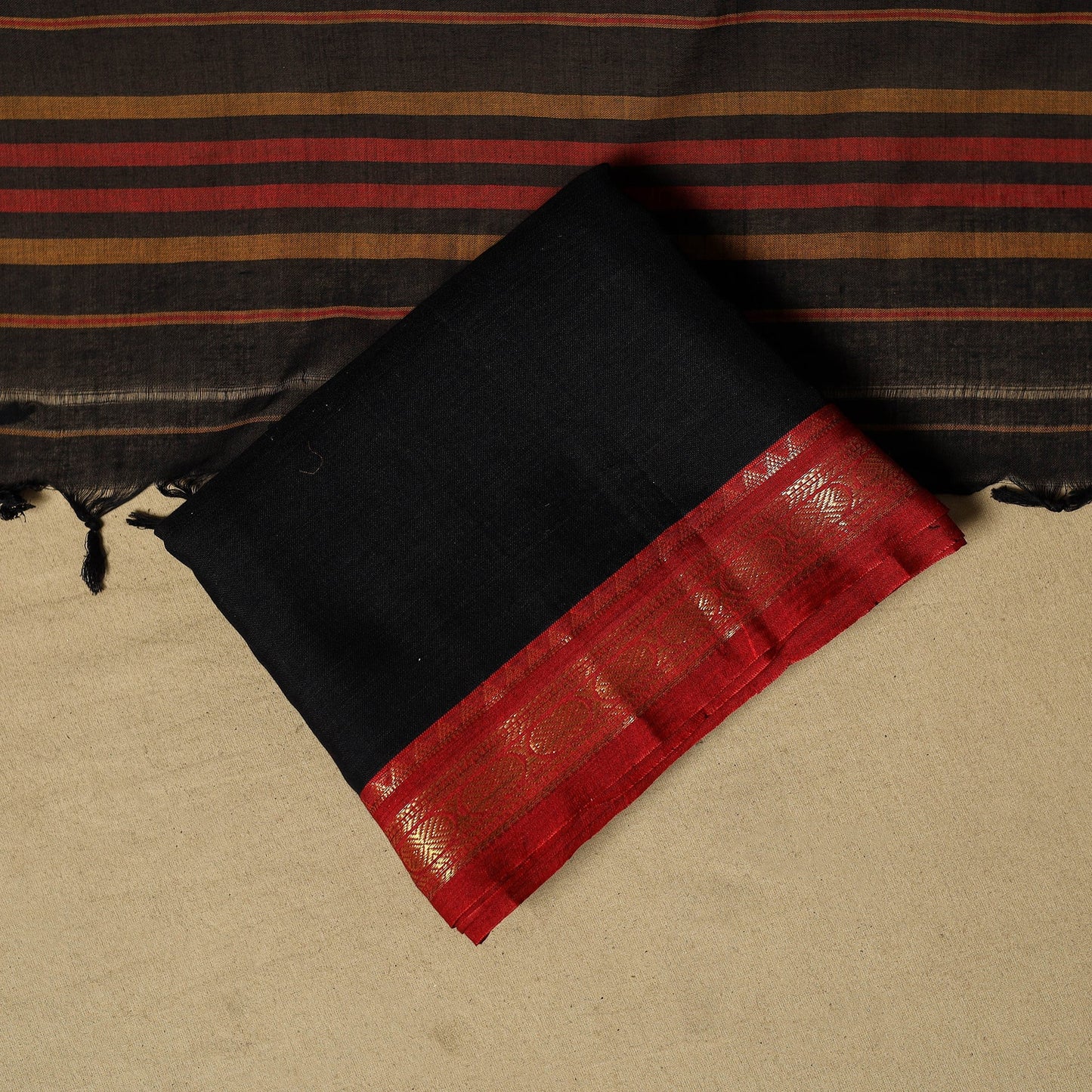 Dharwad cotton 3pc unstitched dress material with border 23