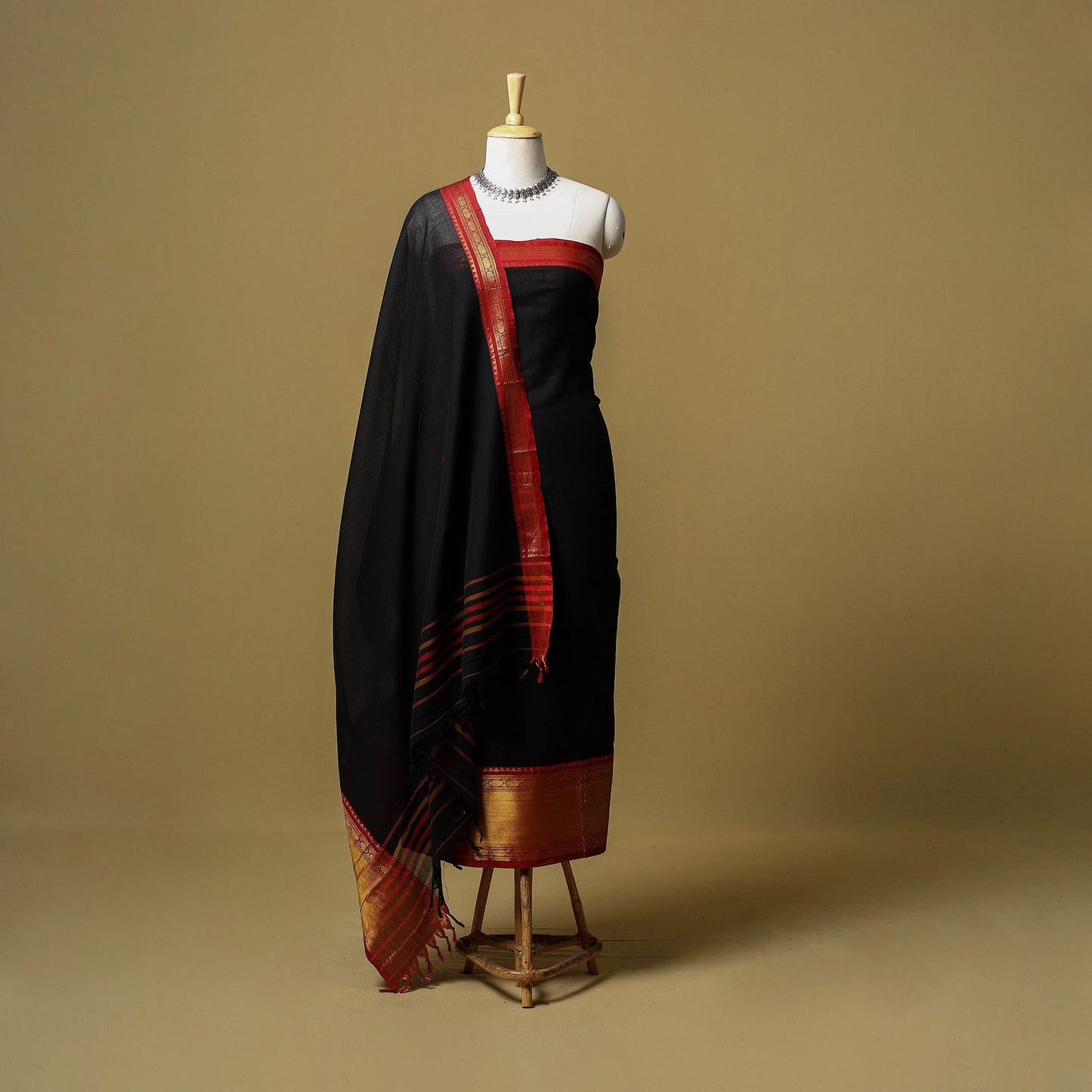 Dharwad cotton 3pc unstitched dress material with border 23