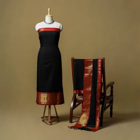 Dharwad cotton 3pc unstitched dress material with border 28