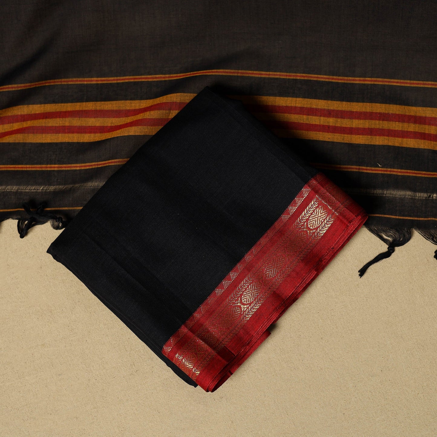 Dharwad cotton 3pc unstitched dress material with border 28