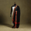 Black - dharwad cotton dupatta with zari border 12