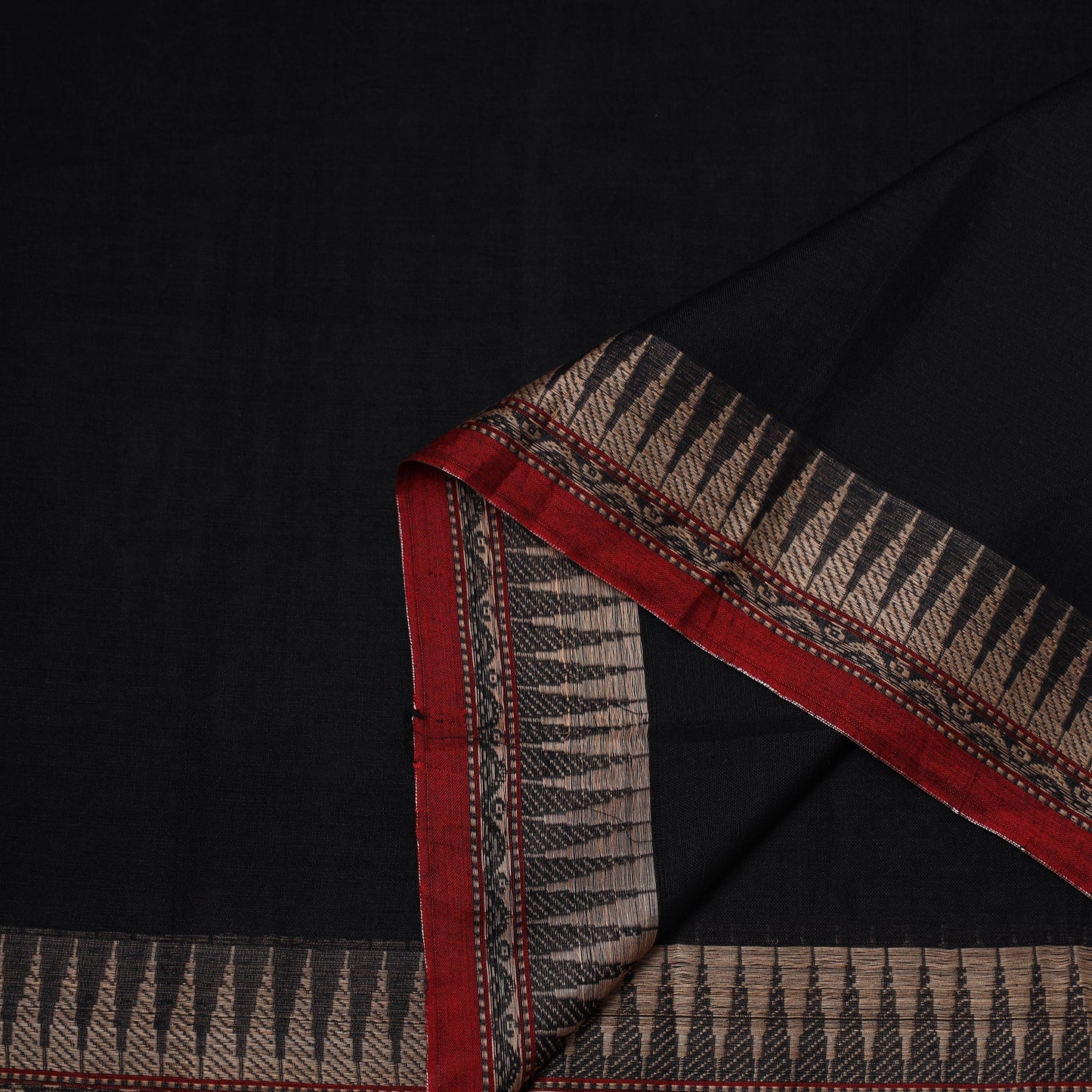 Dharwad cotton fabric with border 07 - handcrafted