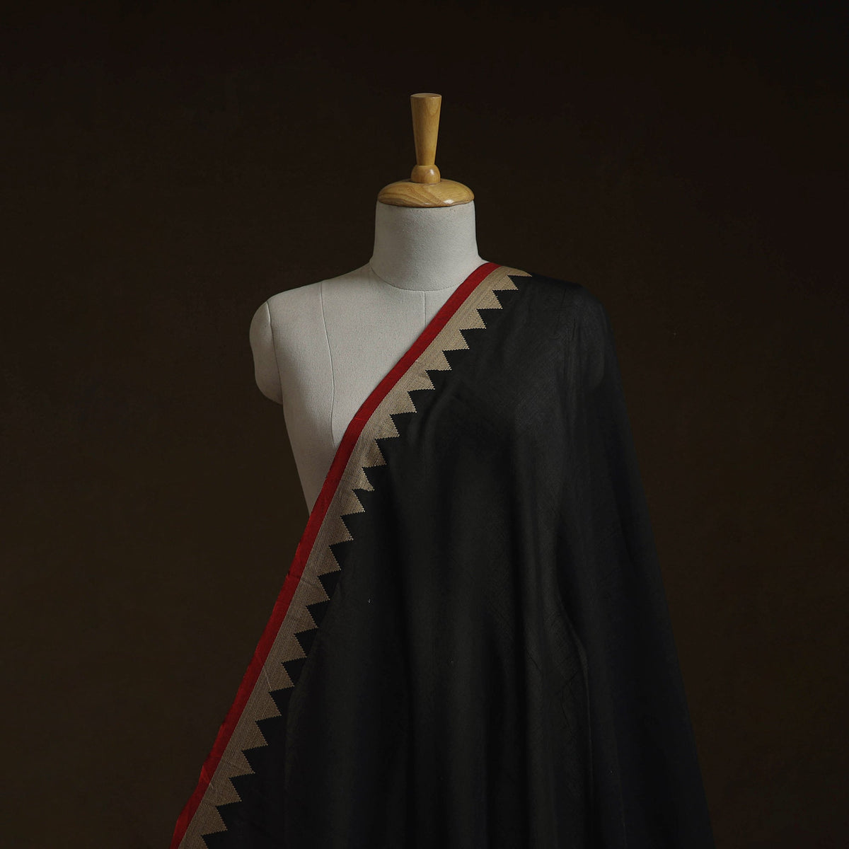 Dharwad cotton fabric with border 34 - handcrafted