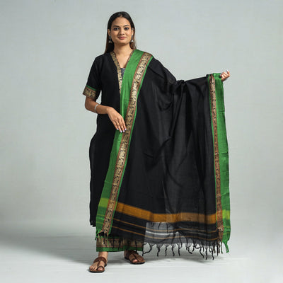 Black - dharwad cotton kurta with palazzo & dupatta set