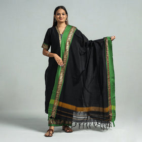 Black - dharwad cotton kurta with palazzo & dupatta set