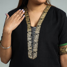 Black - dharwad cotton kurta with palazzo & dupatta set