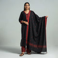 Black - dharwad cotton kurta with palazzo & dupatta set