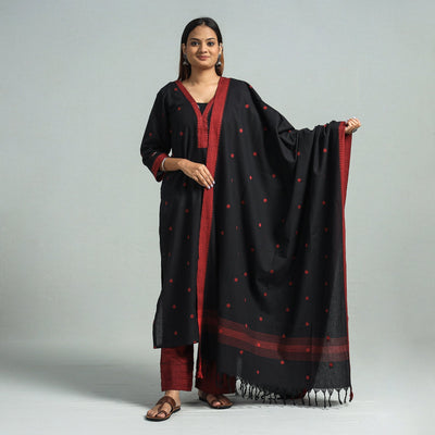 Black - dharwad cotton kurta with palazzo & dupatta set