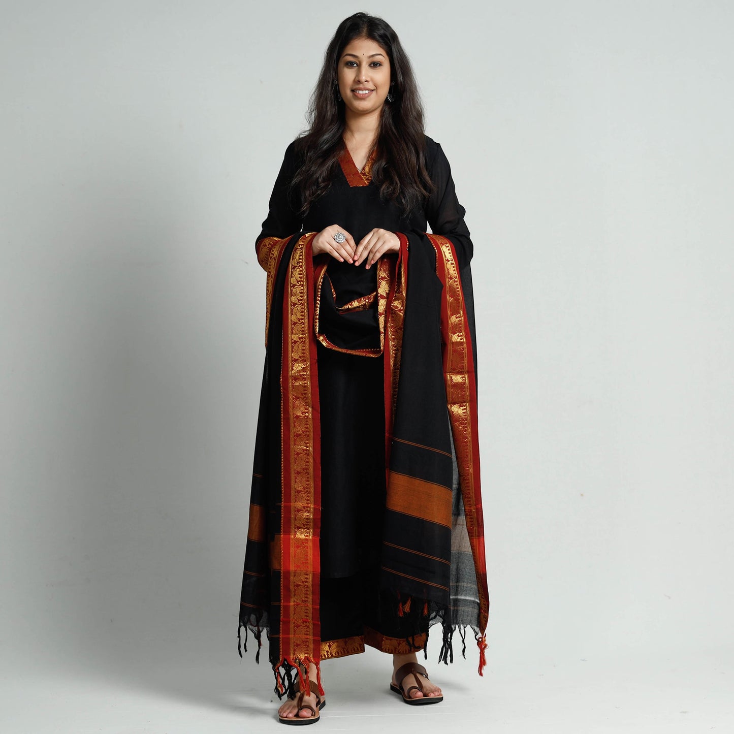  Dharwad Cotton Kurta with Palazzo & Dupatta Set