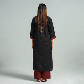 Black - dharwad cotton kurta with palazzo & dupatta set