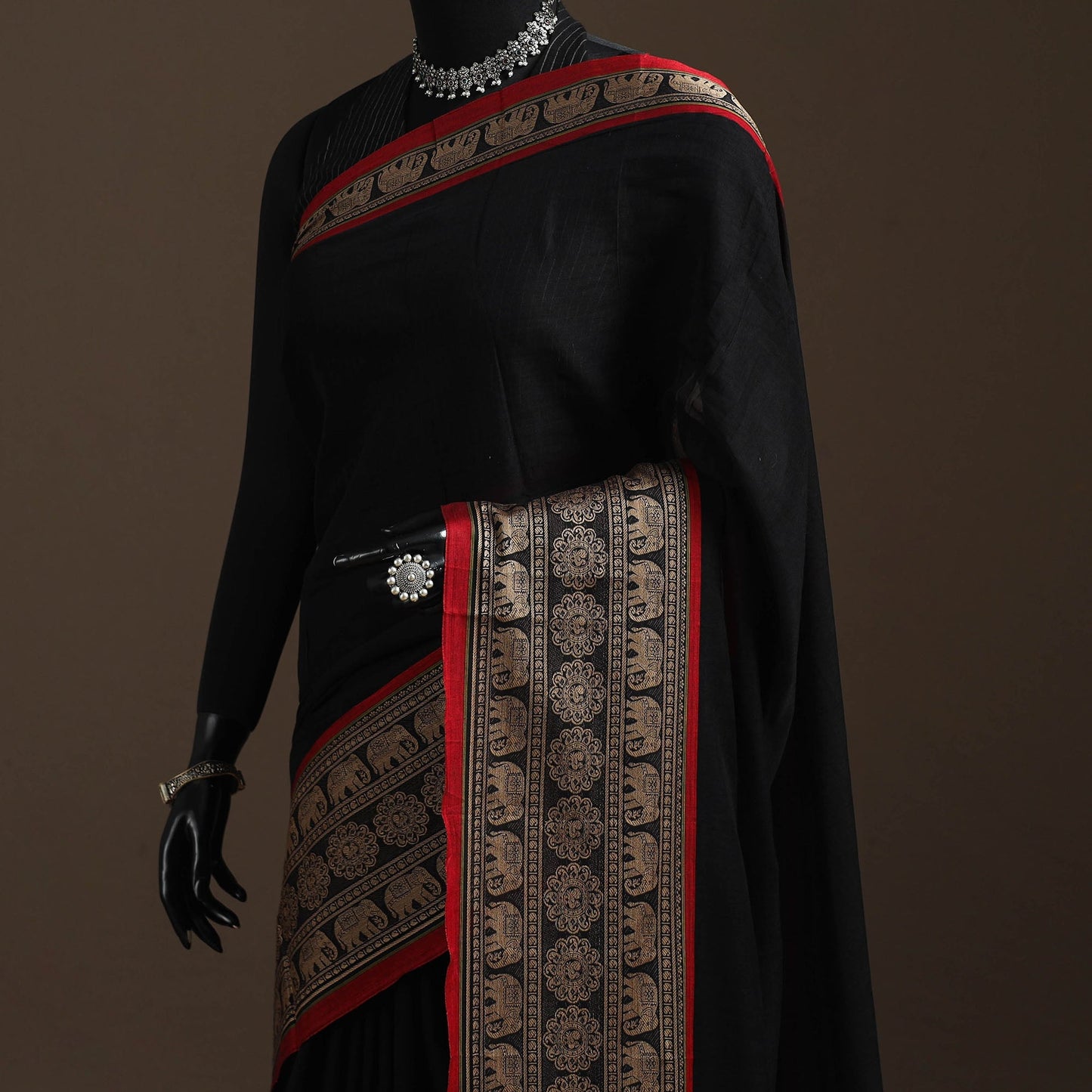 Dharwad cotton saree with border 03 - handcrafted