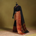 Black - dharwad cotton saree with border 03 - handcrafted